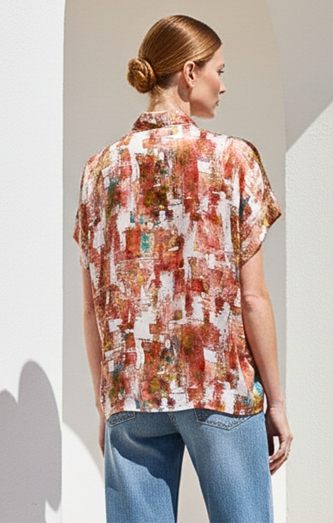 Inez Satin V-Neck Top