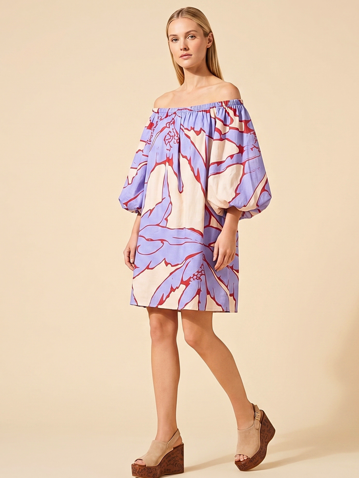 Jasmine Effortless Chic Cotton Voile Off-Shoulder Dress