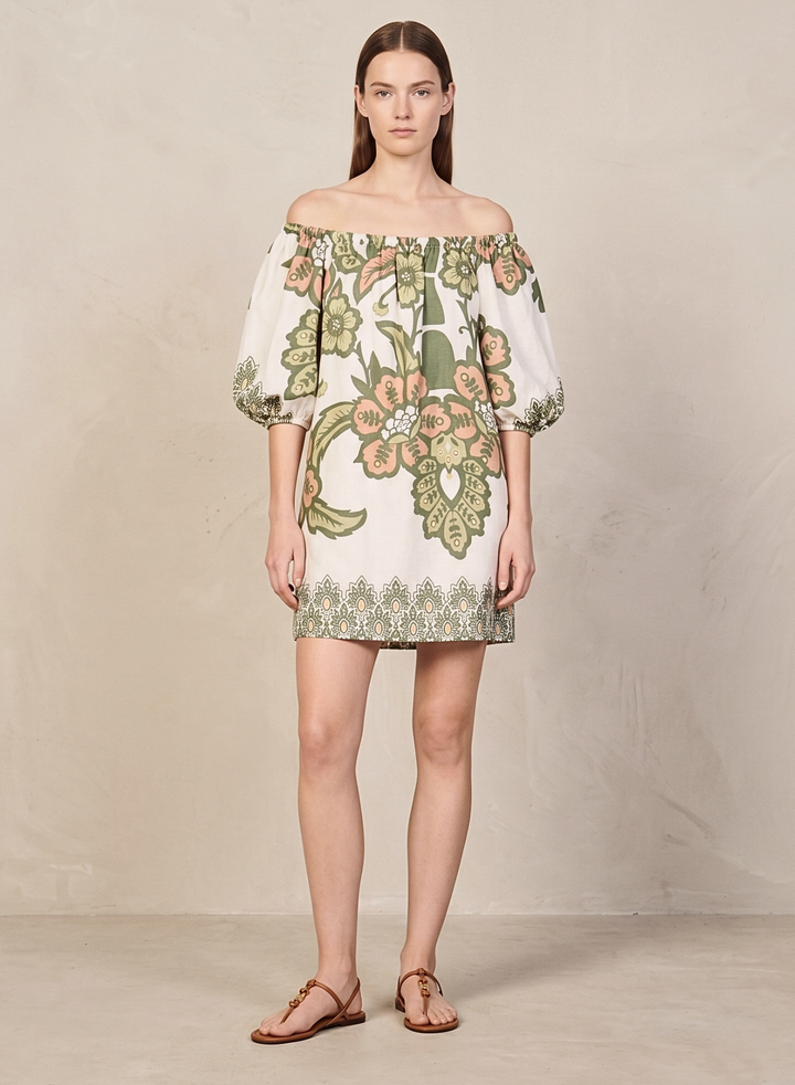 Jasmine Effortless Chic Cotton Voile Off-Shoulder Dress
