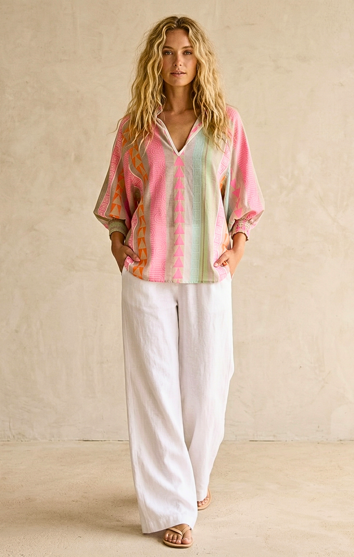 Juliette Boho Chic Jacquard Blouse