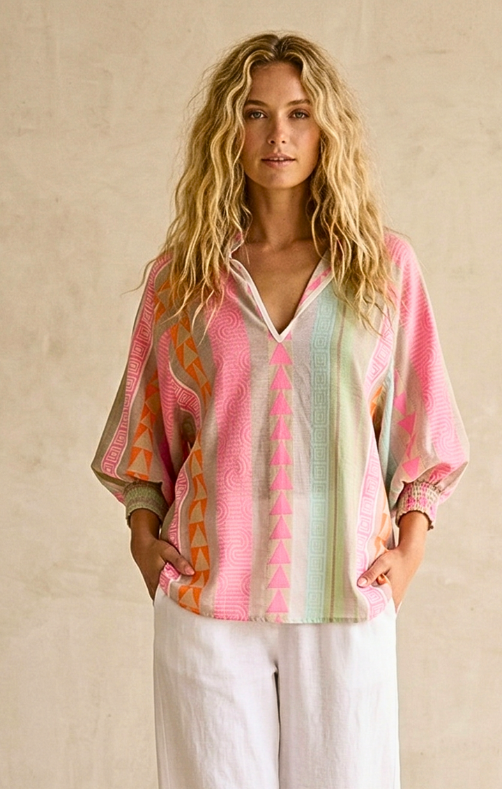 Juliette Boho Chic Jacquard Blouse