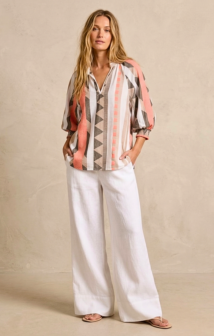 Juliette Boho Chic Jacquard Blouse