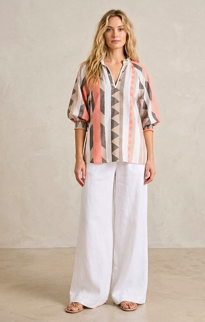 Juliette Boho Chic Jacquard Blouse