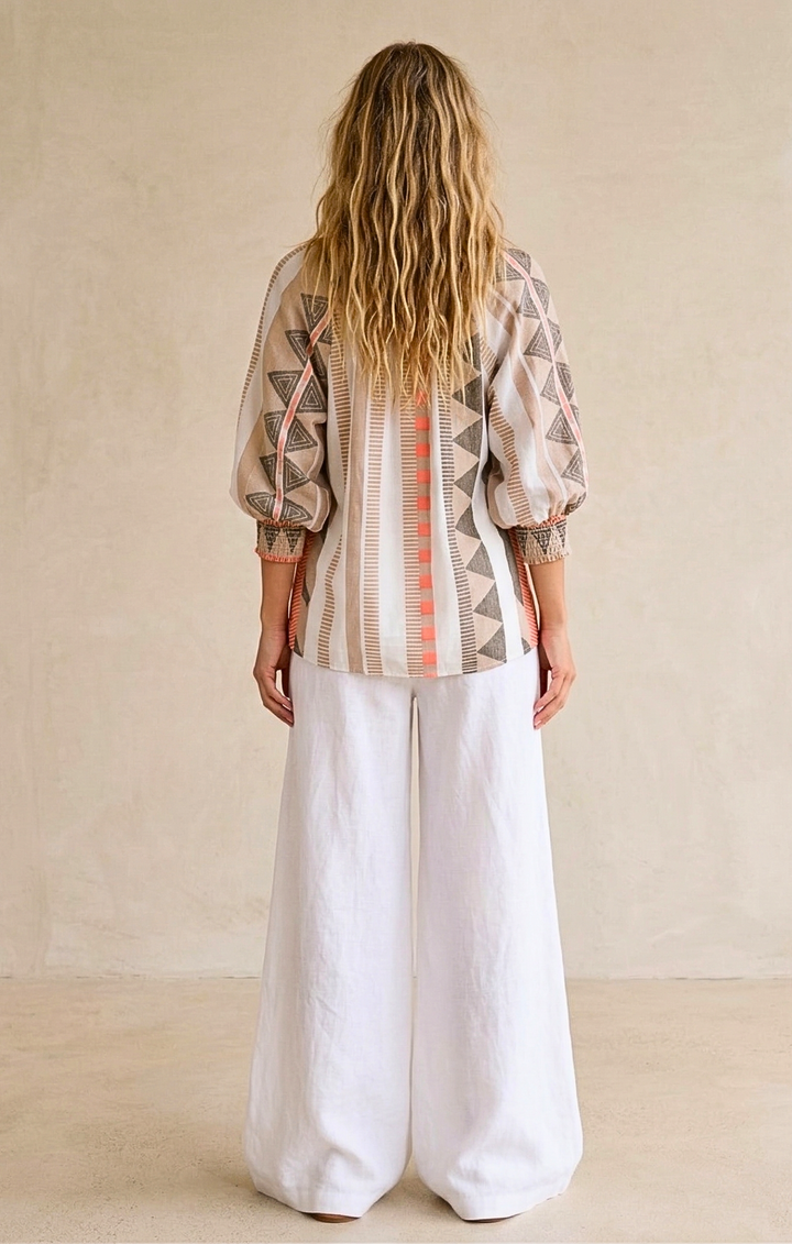 Juliette Boho Chic Jacquard Blouse