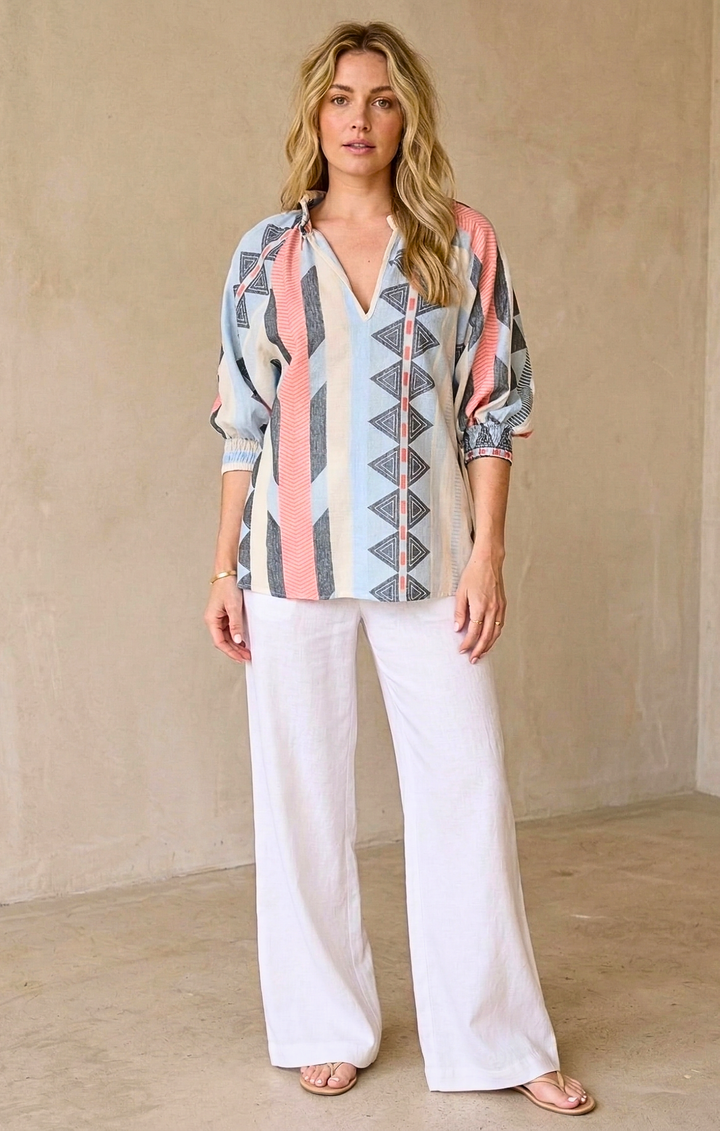 Juliette Boho Chic Jacquard Blouse