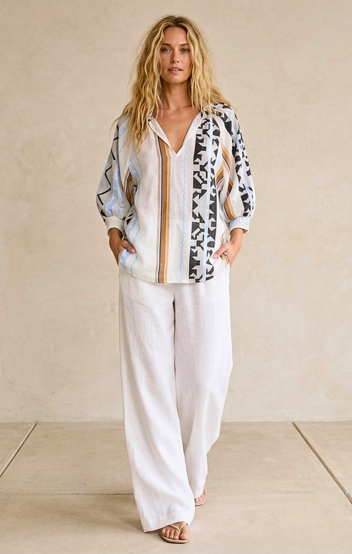 Juliette Boho Chic Jacquard Blouse