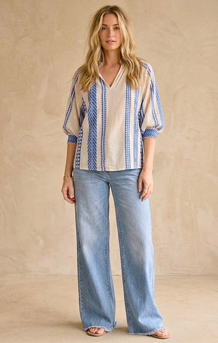 Juliette Boho Chic Jacquard Blouse