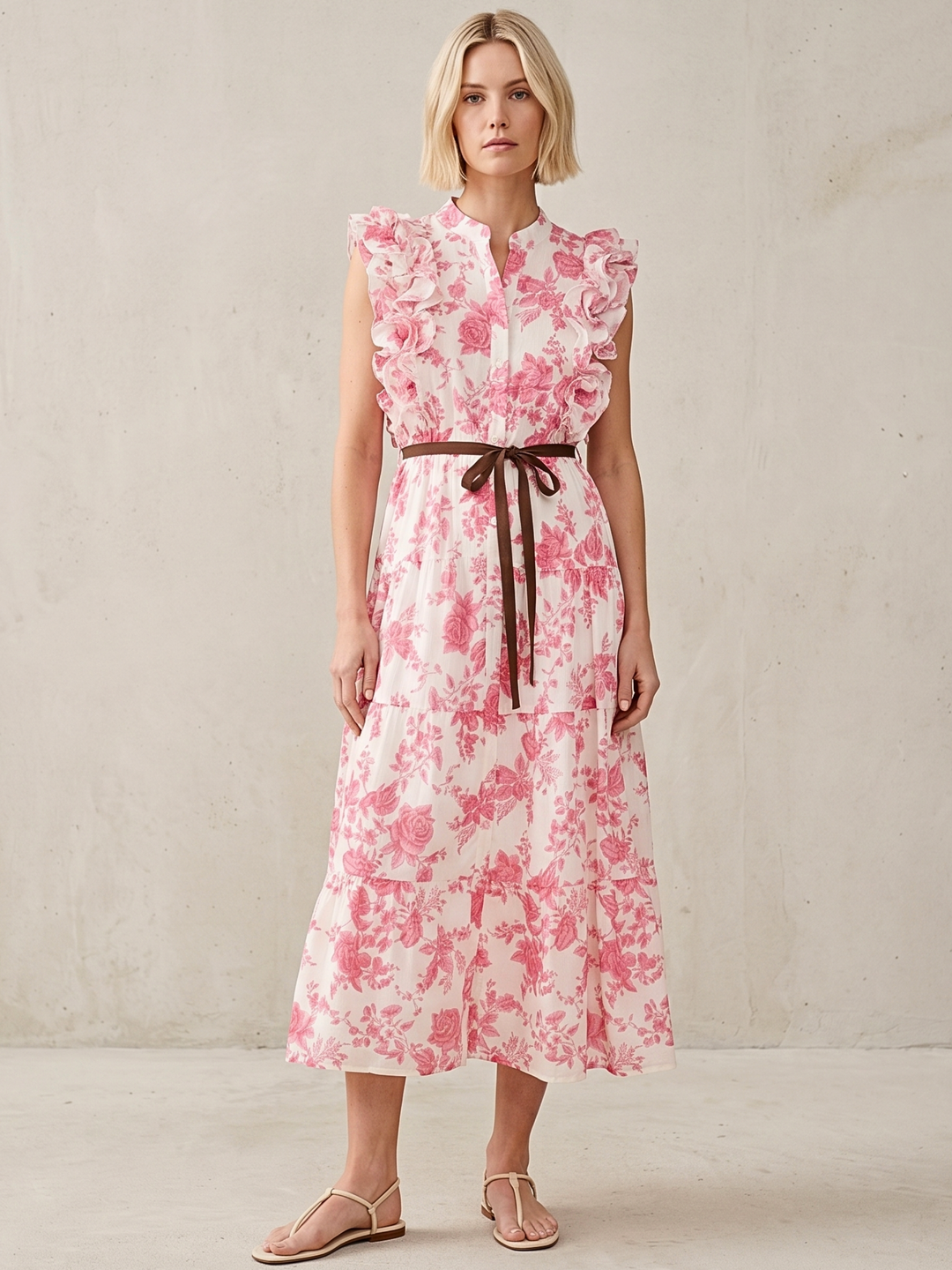 LIZ RUFFLED TIERED MAXI DRESS