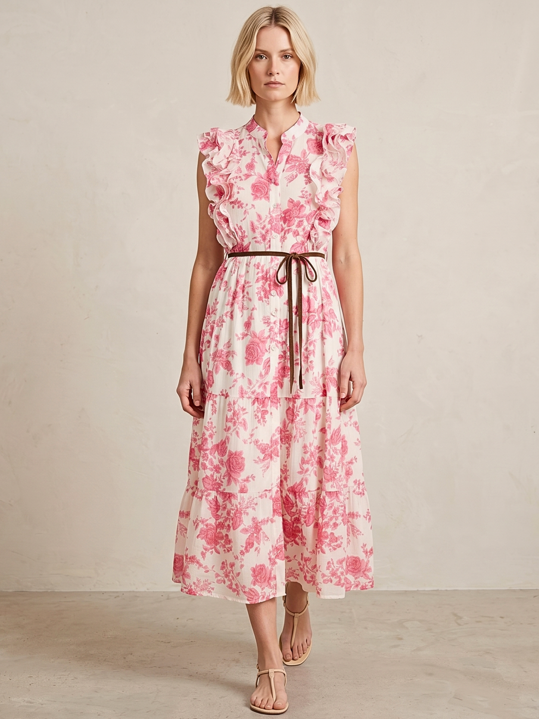 LIZ RUFFLED TIERED MAXI DRESS