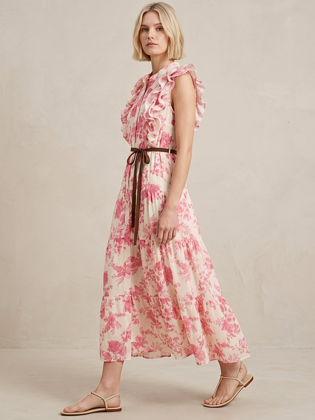 LIZ RUFFLED TIERED MAXI DRESS