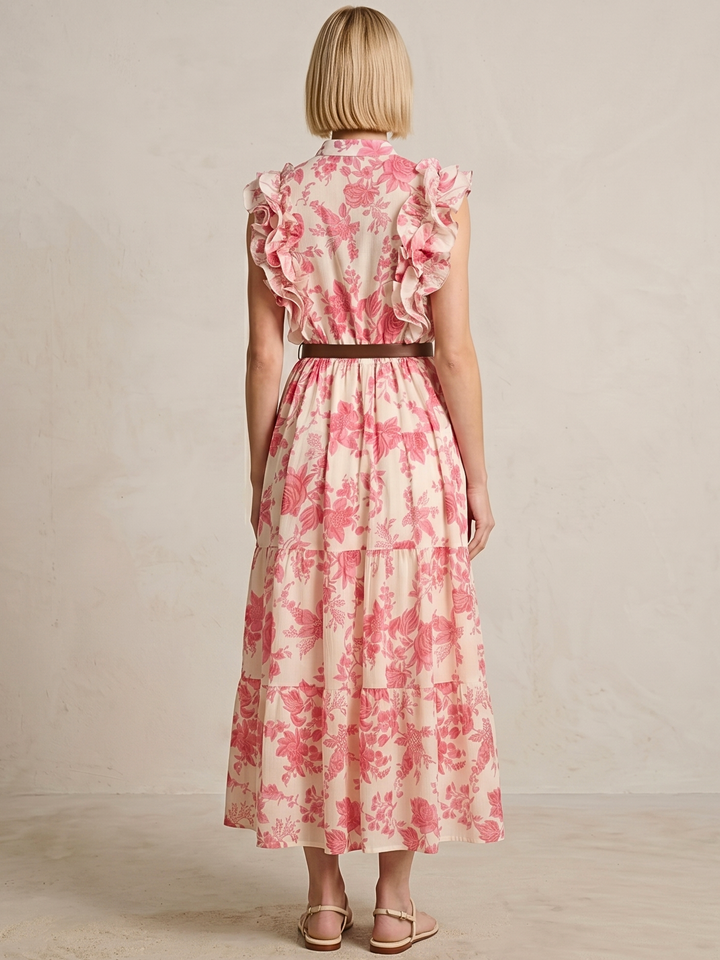 LIZ RUFFLED TIERED MAXI DRESS
