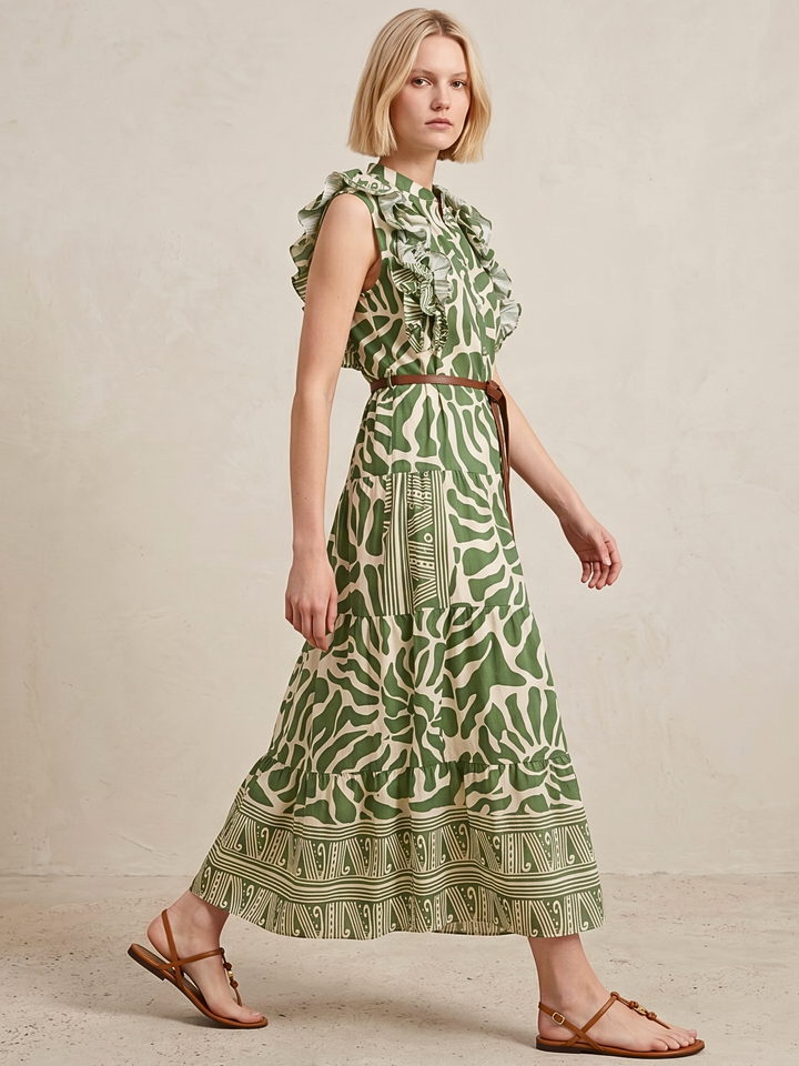 LIZ RUFFLED TIERED MAXI DRESS