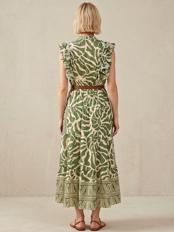 LIZ RUFFLED TIERED MAXI DRESS