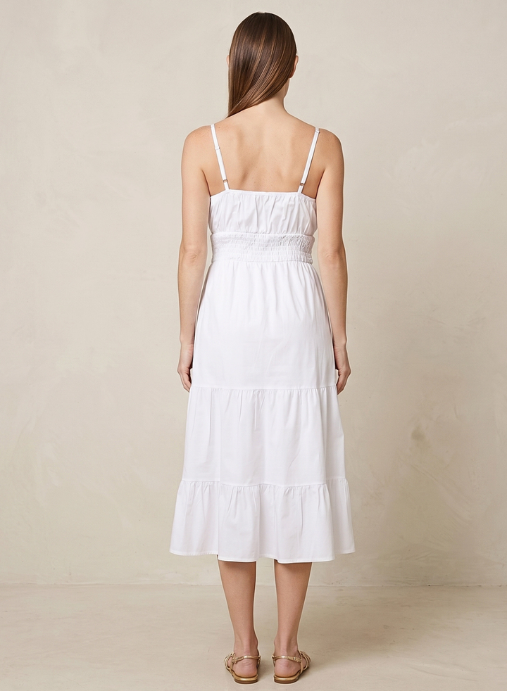 Lucille Smocked Tiered Midi Dress