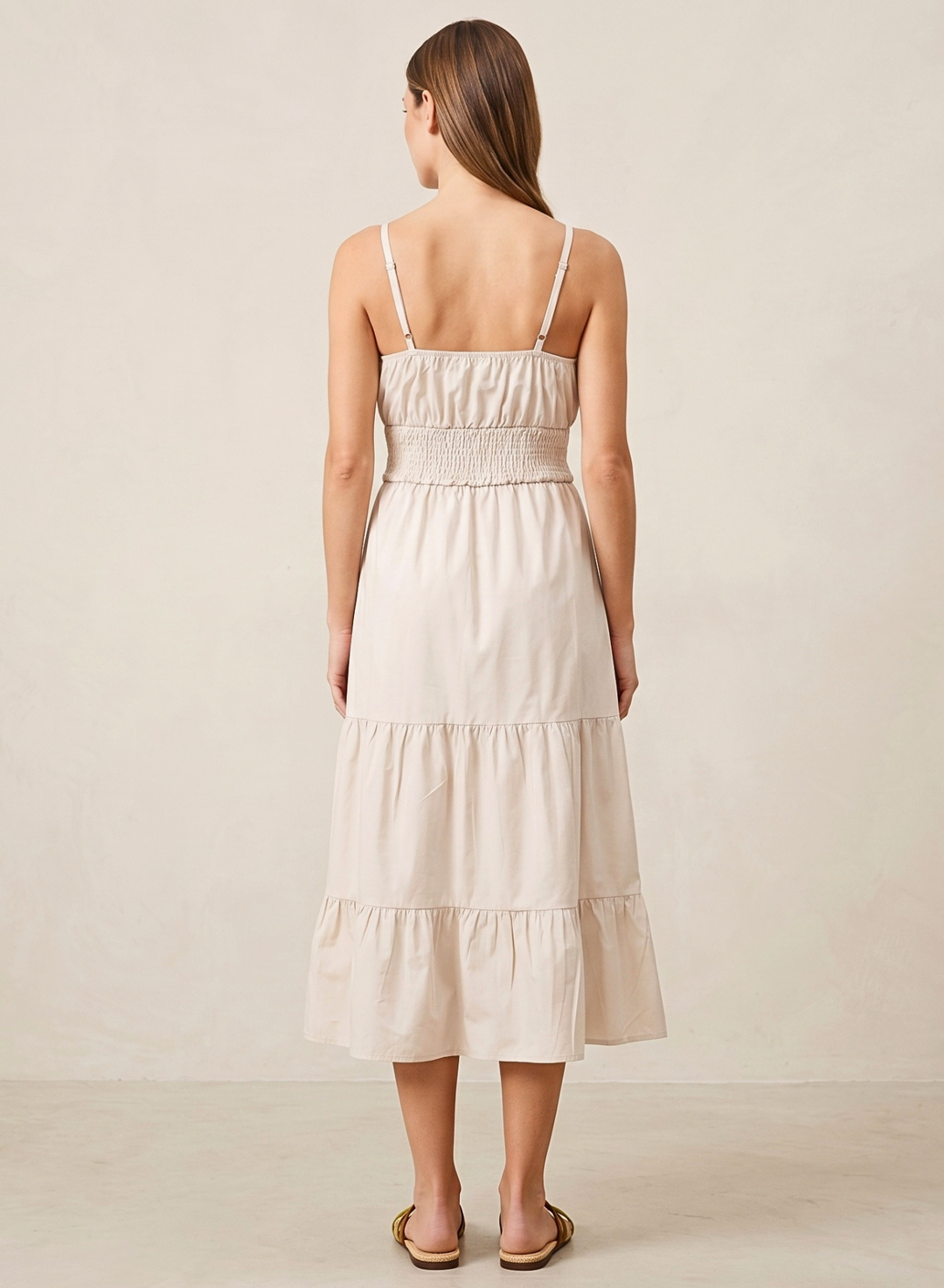 Lucille Smocked Tiered Midi Dress