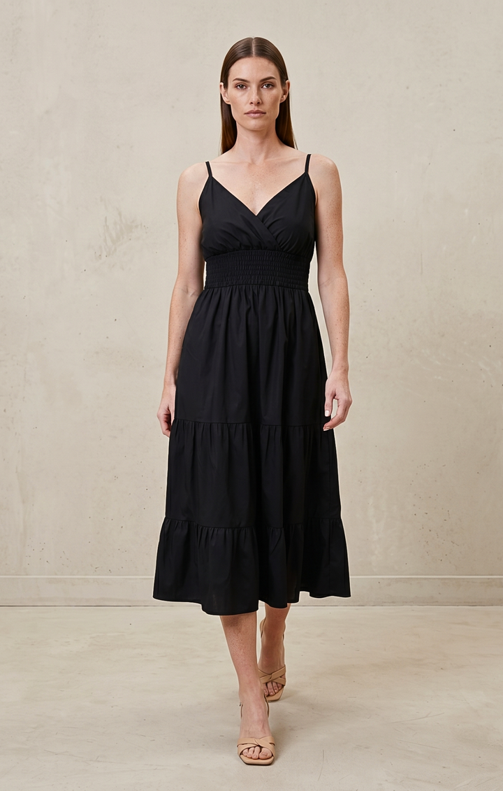 Lucille Smocked Tiered Midi Dress
