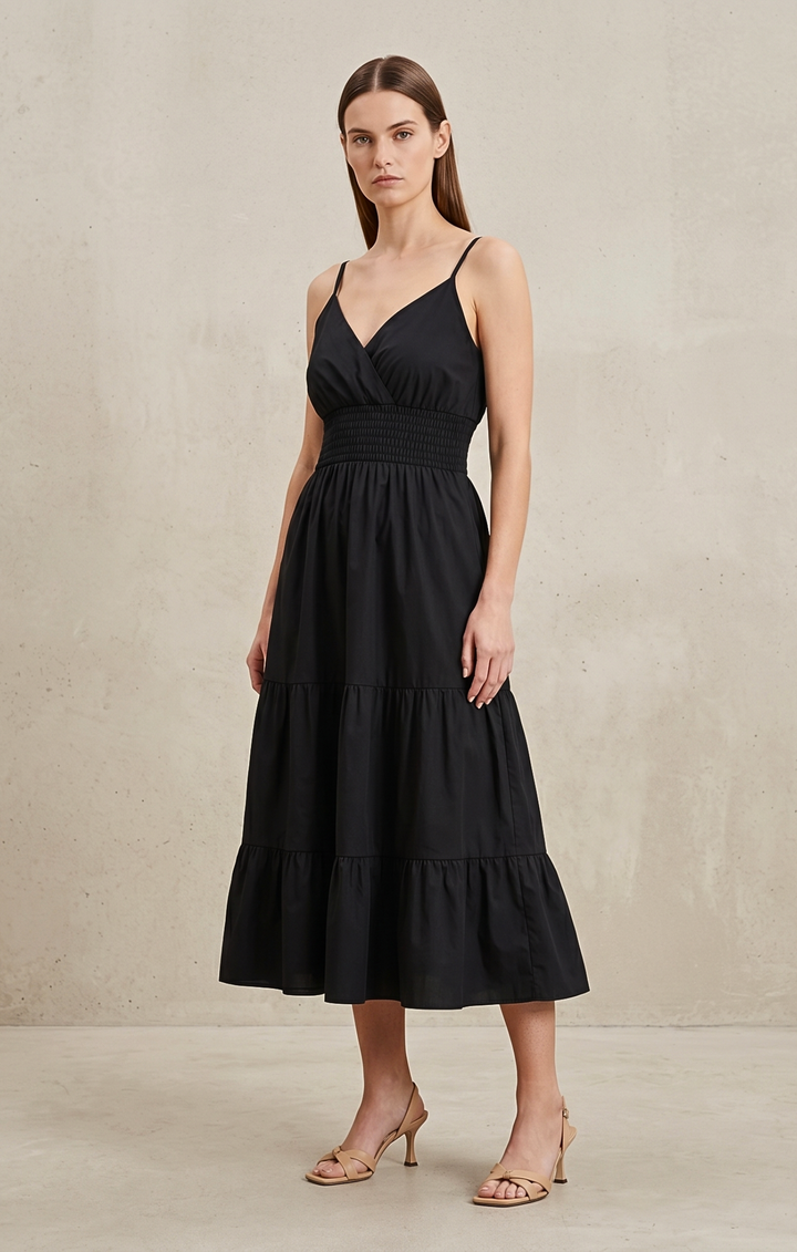 Lucille Smocked Tiered Midi Dress