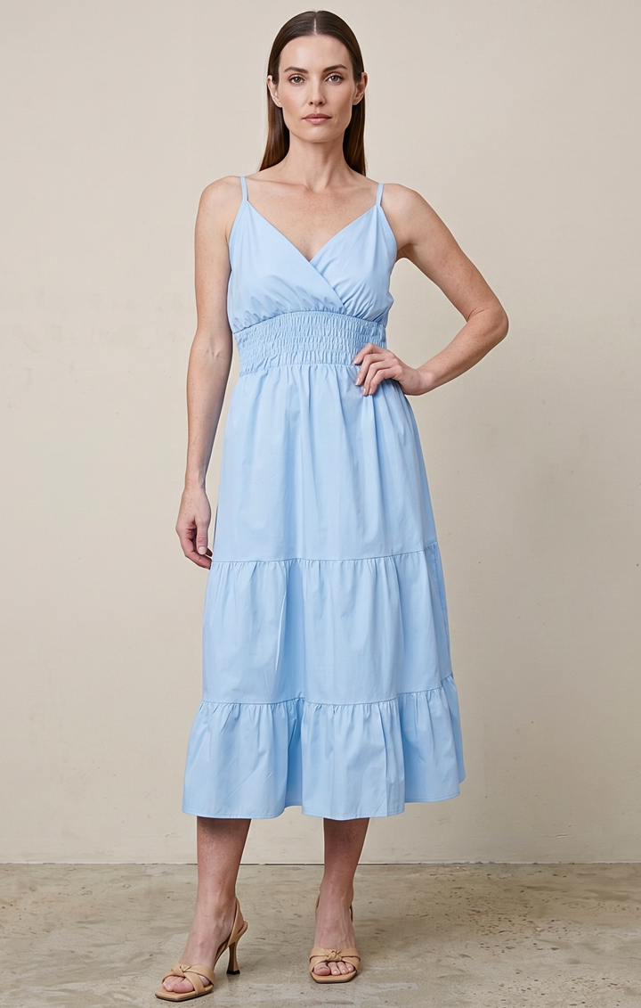 Lucille Smocked Tiered Midi Dress
