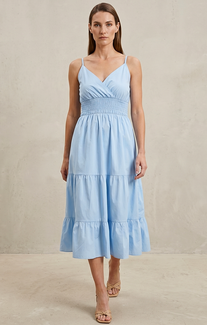 Lucille Smocked Tiered Midi Dress