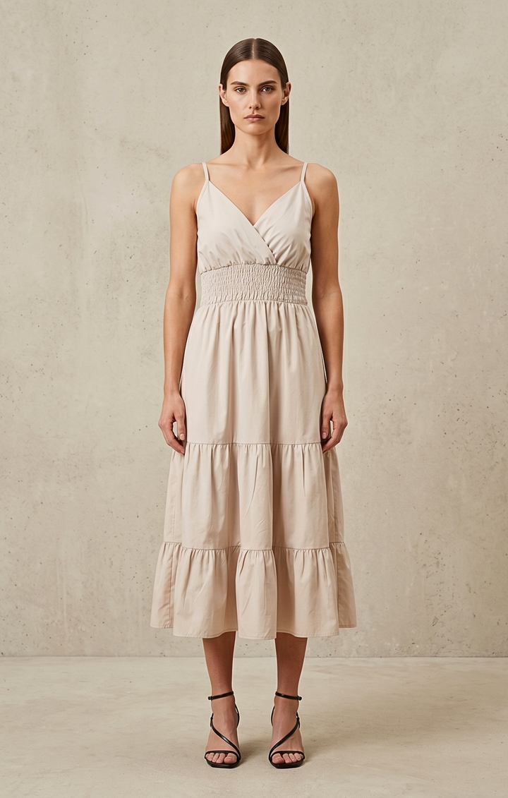 Lucille Smocked Tiered Midi Dress