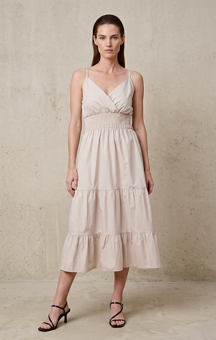 Lucille Smocked Tiered Midi Dress