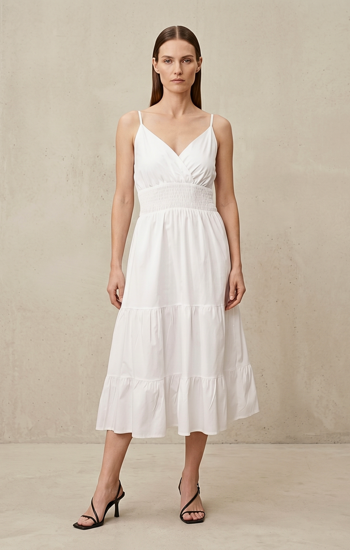 Lucille Smocked Tiered Midi Dress