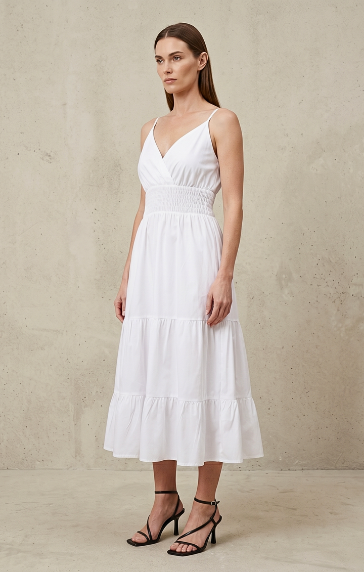 Lucille Smocked Tiered Midi Dress