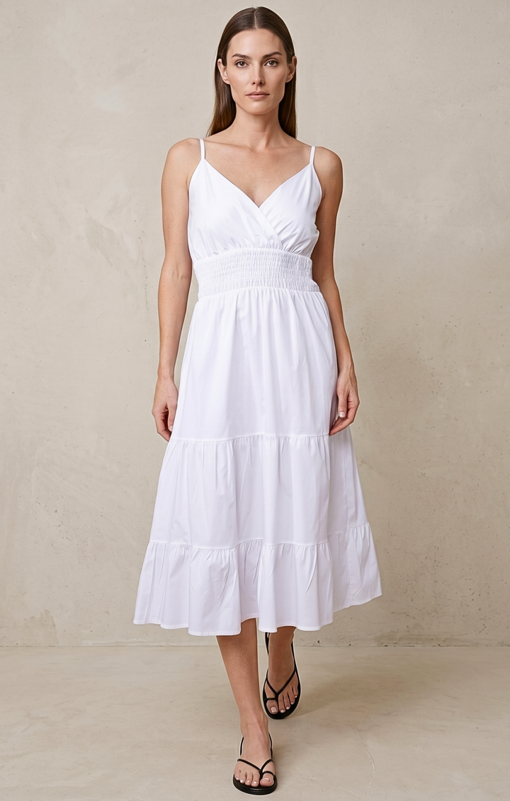 Lucille Smocked Tiered Midi Dress
