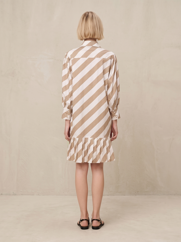 MABEL SHIRTDRESS WITH PLEATED HEM