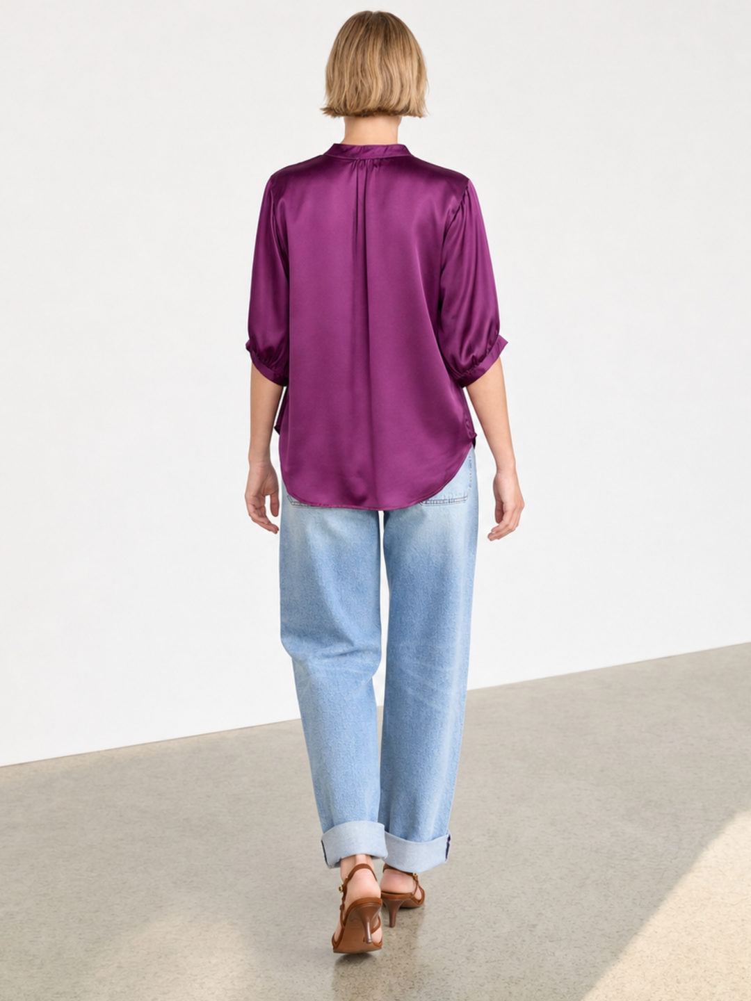 MARINE SATIN POPOVER TOP