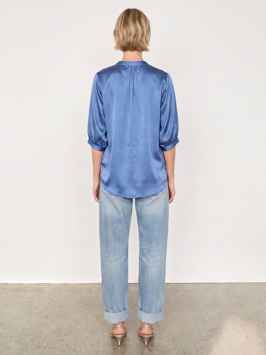 MARINE SATIN POPOVER TOP