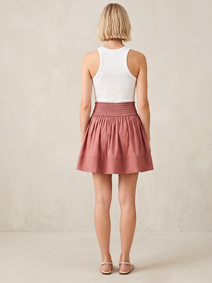 Melanie Effortless Smocked Mini Skirt