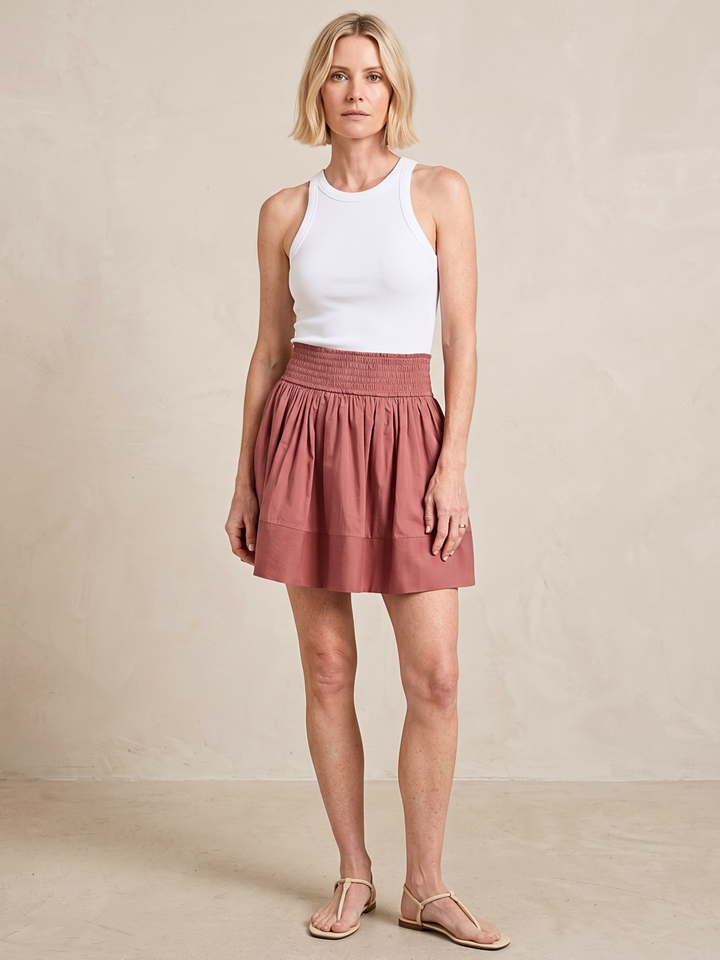 Melanie Effortless Smocked Mini Skirt