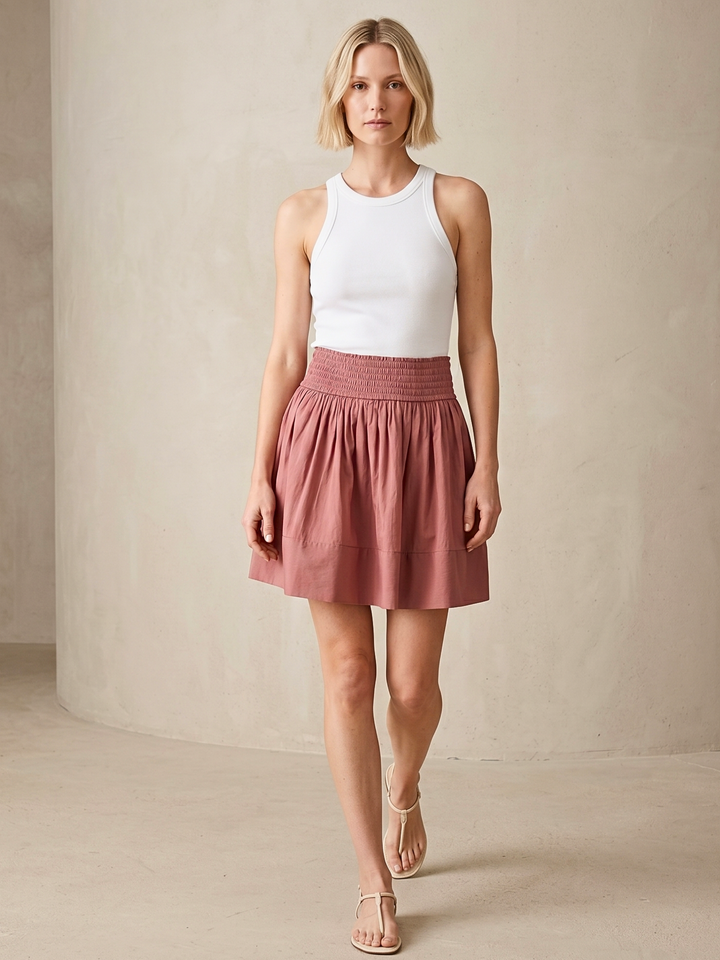 Melanie Effortless Smocked Mini Skirt