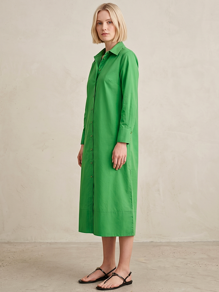 MILAN BUTTON DOWN MINI SHIRT DRESS