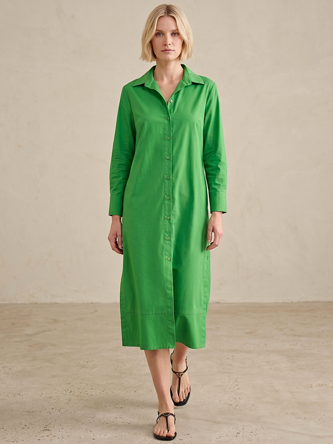 MILAN BUTTON DOWN MINI SHIRT DRESS