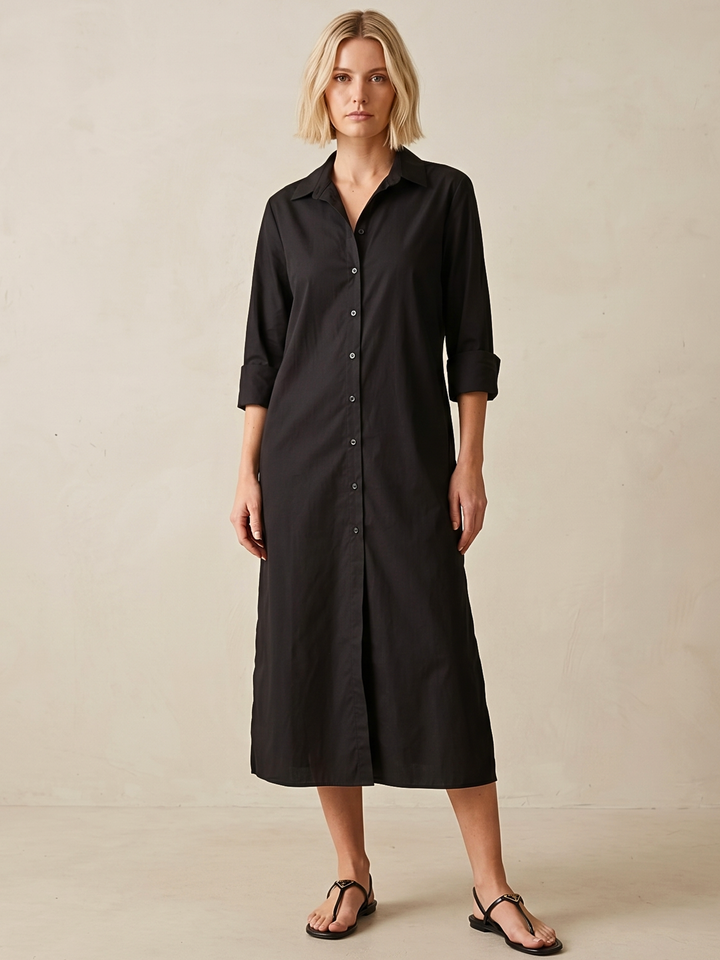 MILAN BUTTON DOWN MINI SHIRT DRESS