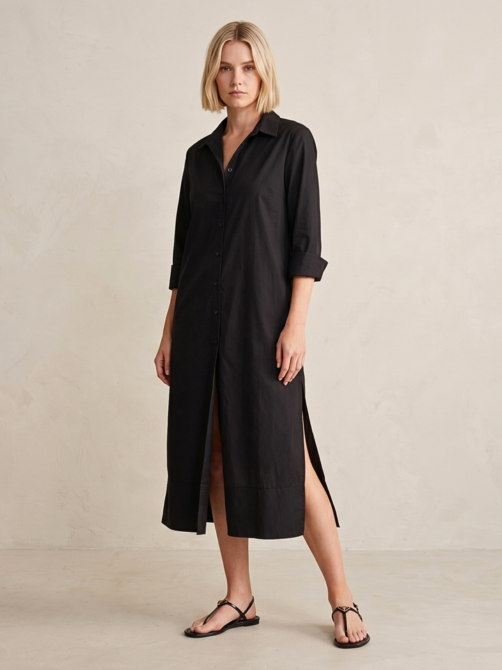 MILAN BUTTON DOWN MINI SHIRT DRESS