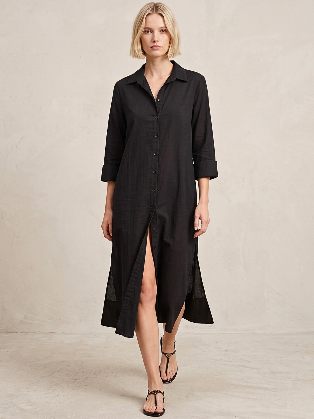MILAN BUTTON DOWN MINI SHIRT DRESS