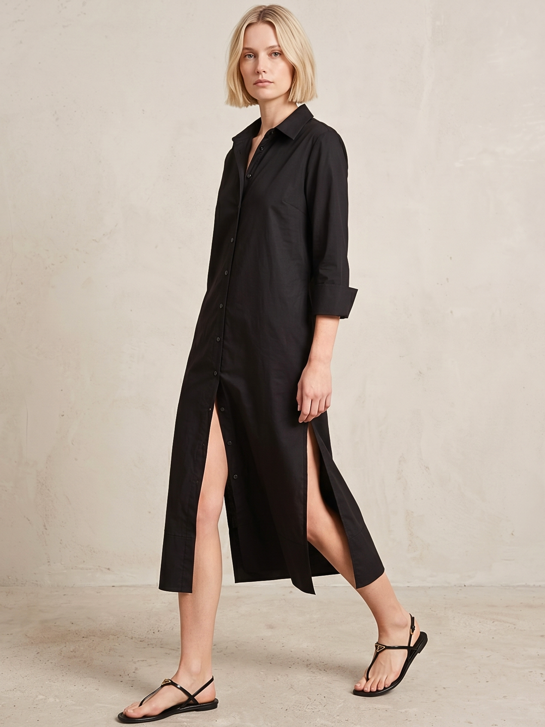 MILAN BUTTON DOWN MINI SHIRT DRESS