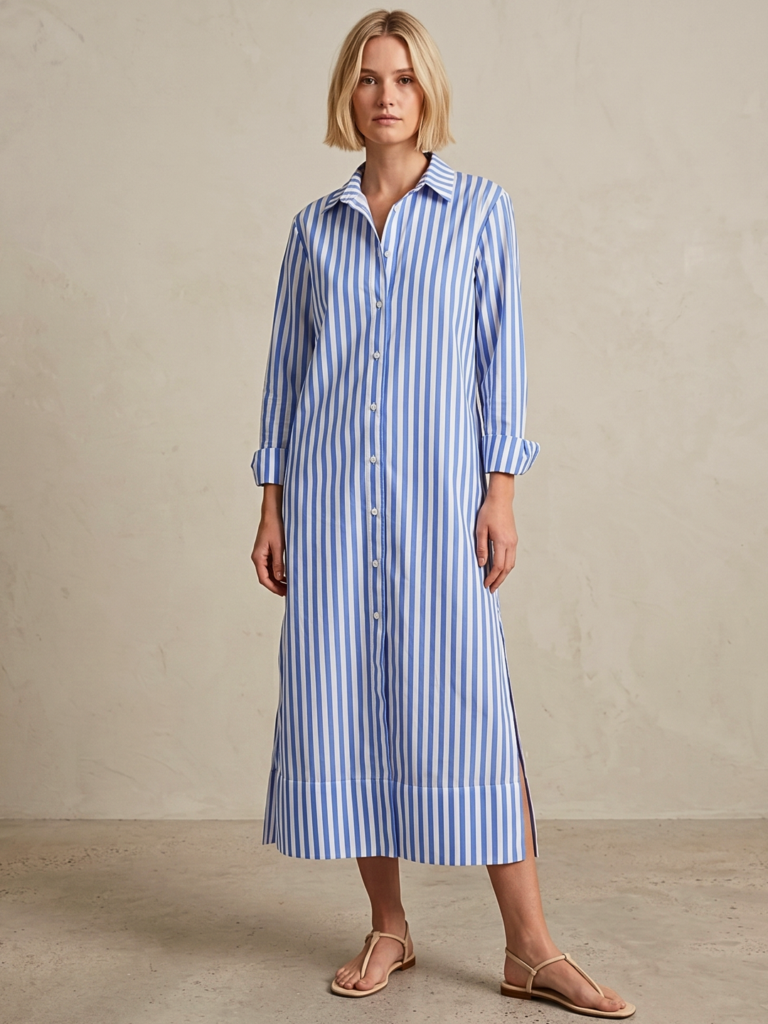 MILAN BUTTON DOWN MINI SHIRT DRESS