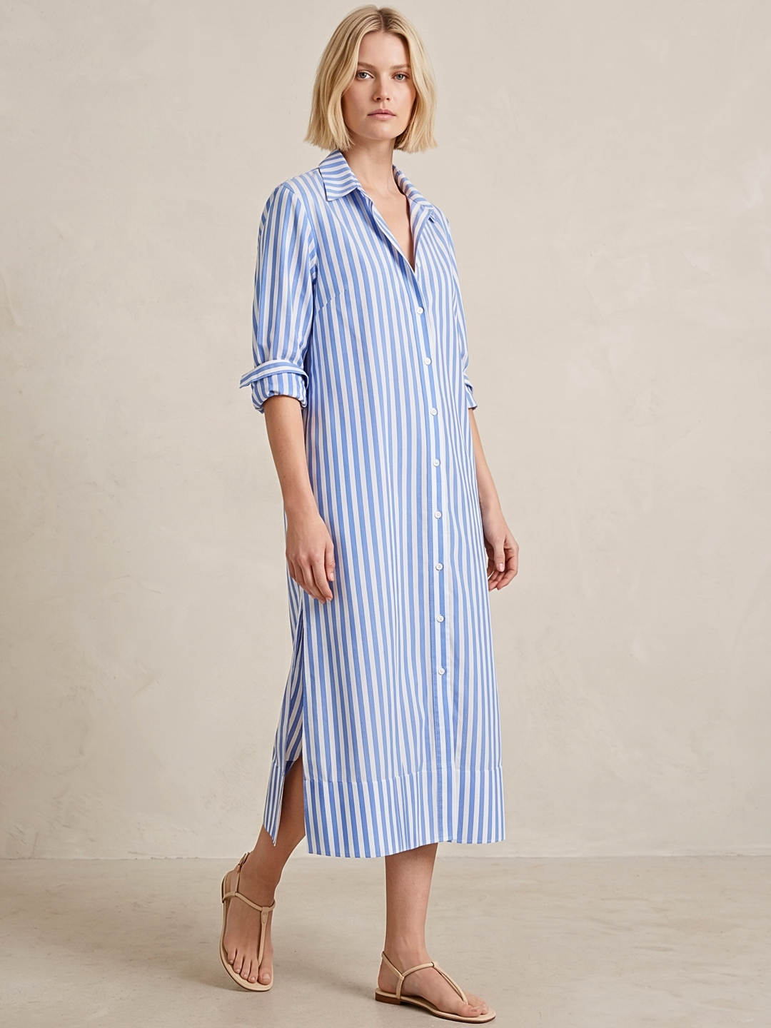 MILAN BUTTON DOWN MINI SHIRT DRESS
