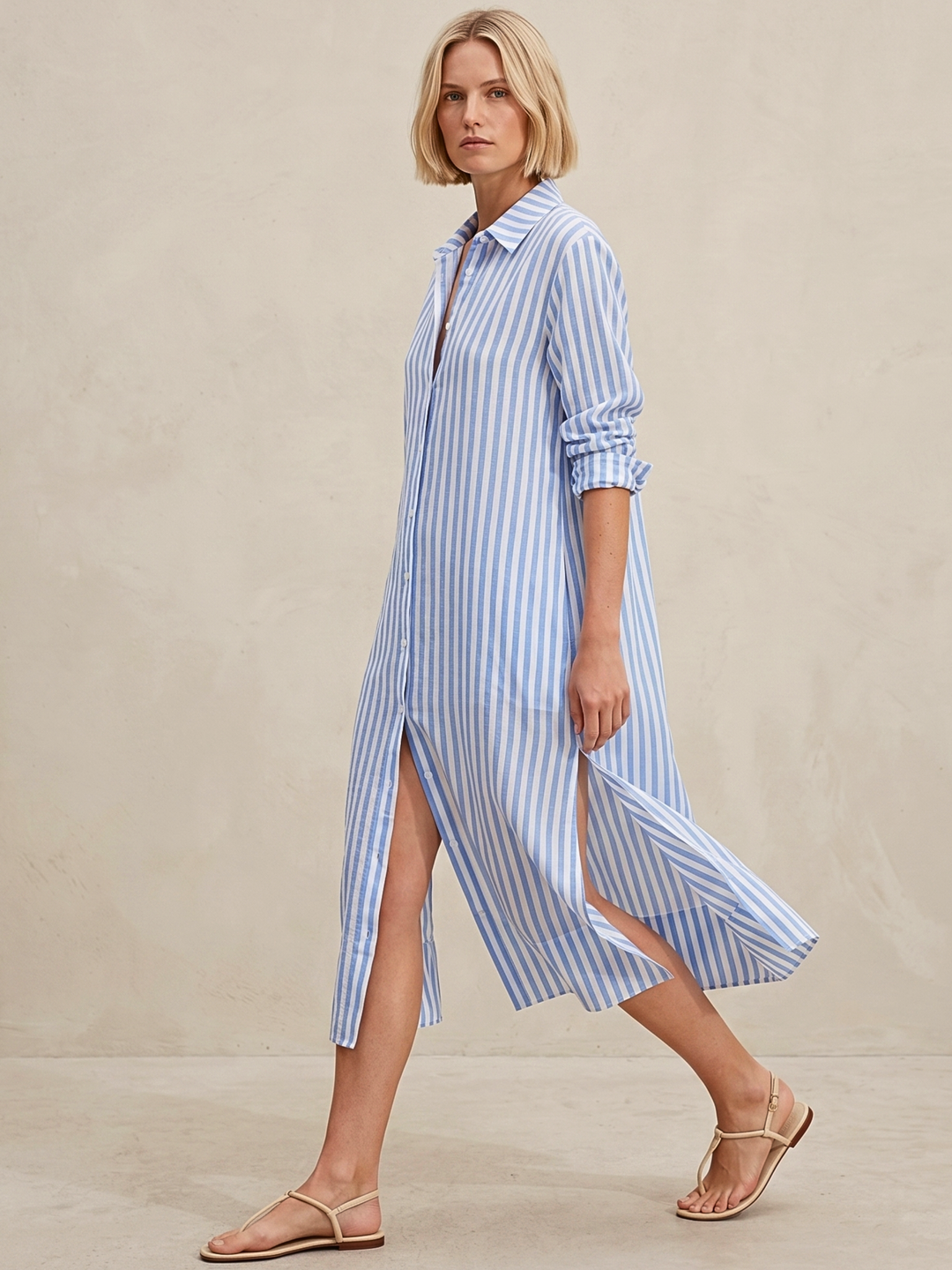 MILAN BUTTON DOWN MINI SHIRT DRESS
