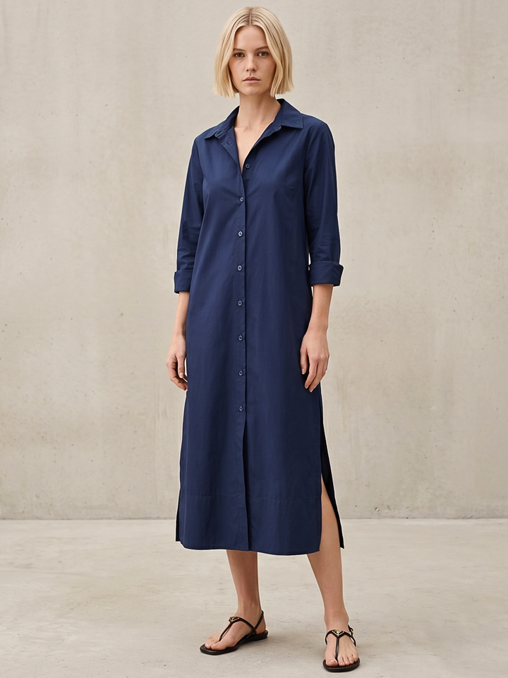 MILAN BUTTON DOWN MINI SHIRT DRESS