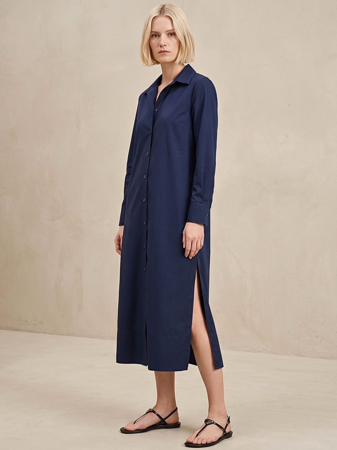 MILAN BUTTON DOWN MINI SHIRT DRESS