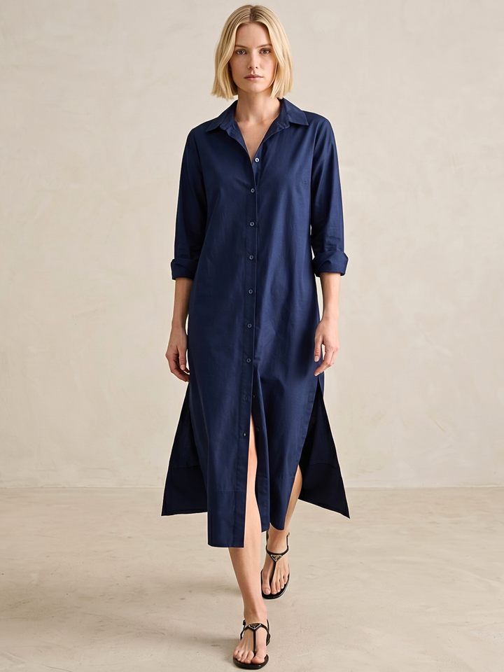 MILAN BUTTON DOWN MINI SHIRT DRESS