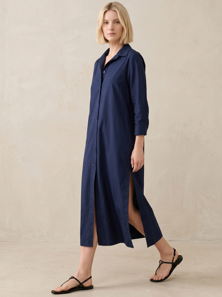MILAN BUTTON DOWN MINI SHIRT DRESS