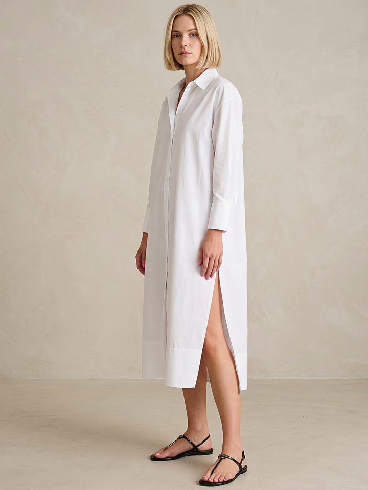 MILAN BUTTON DOWN MINI SHIRT DRESS