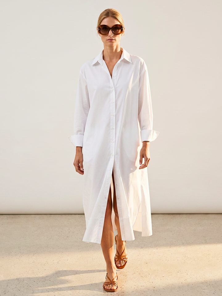 MILAN BUTTON DOWN MINI SHIRT DRESS