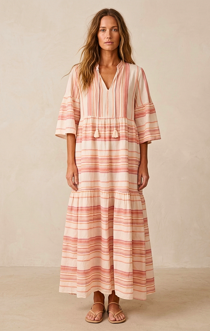 MIRAMAR BOHEMIAN TIERED MAXI DRESS